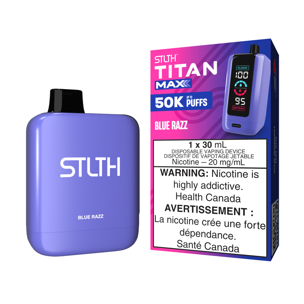 [sth3104b-mb] *MB* Disposable Vape STLTH Titan Max 50K Blue Razz Box of 4