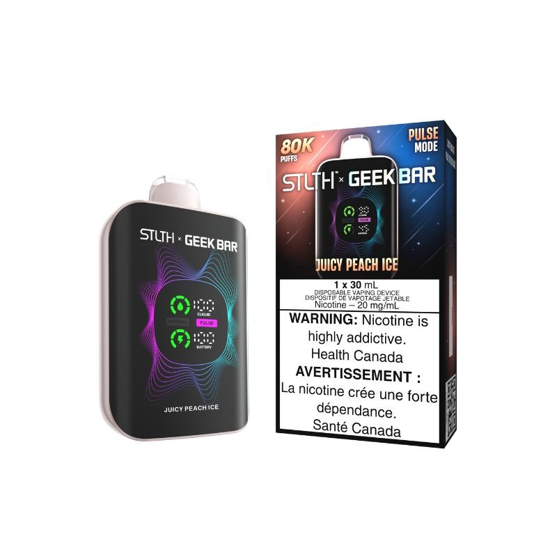 [sth3710b-mb] *MB* Disposable Vape STLTH X Geek Bar 80K Pulse Juicy Peach Ice Box of 4