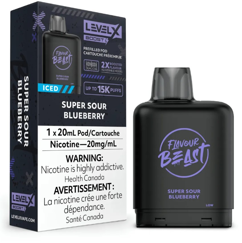 [fvb1511b-mb] *MB* Nicotine Pod Flavour Beast Level X Boost G2 Super Sour Blueberry Iced Box of 6