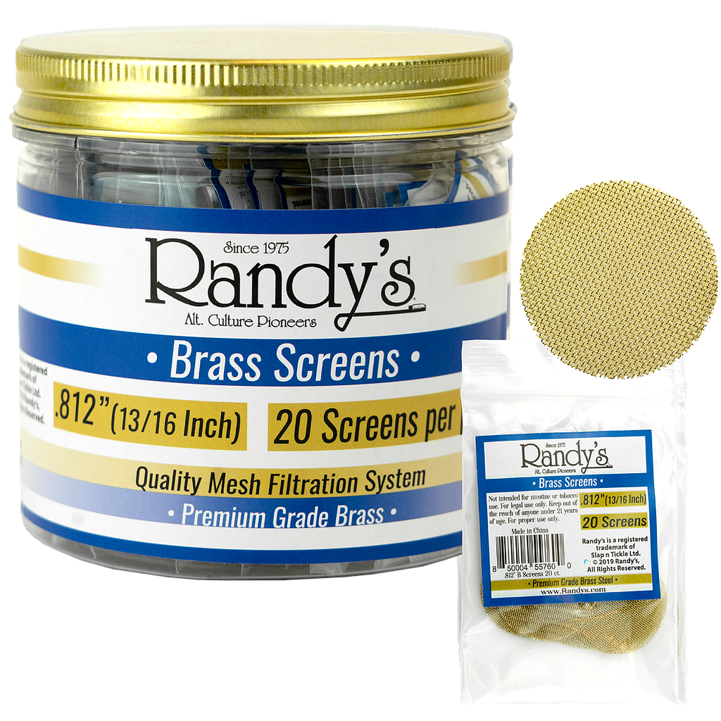 [rdsc10812-b36] Randy's Screens - Metal - Brass 0.812 - 36 x 20PK