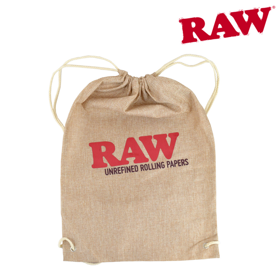 [h786] Raw Drawstring Bag Tan