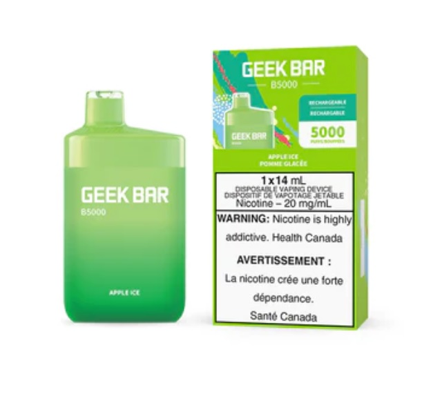 [gbv1002b] *FED* Disposable Vape Geek Bar B5000 Apple Ice Box of 5