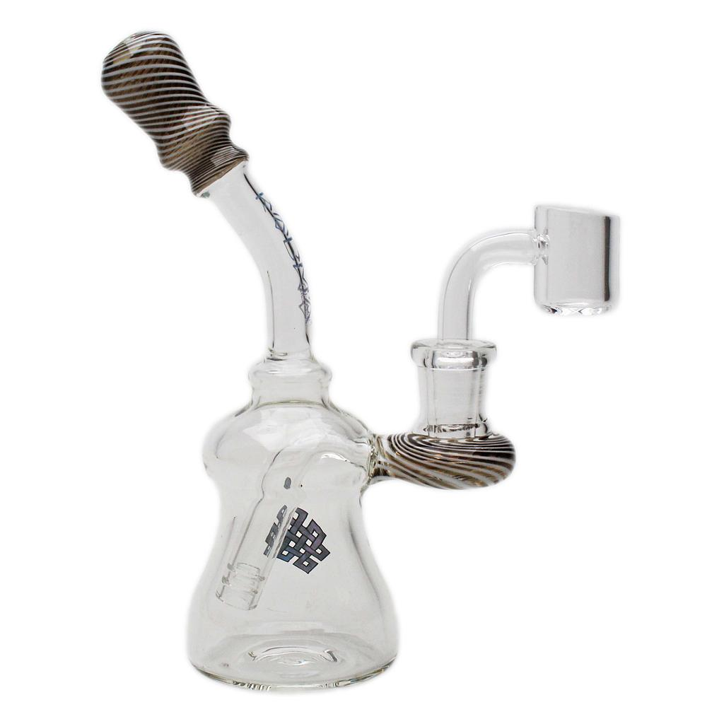 [kmgc002blw] Glass Rig Karma Bent Neck Reversal With Banger (Black/White)