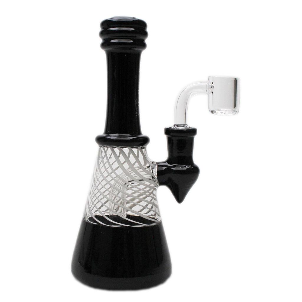 [kmgc011blw] Glass Rig Karma Glass Mini Beaker With Banger (Black/White)