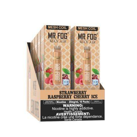[fog1009c-b] *FED* Mr Fog Max Air Disposable Vape Strawberry Raspberry Cherry Ice 2500 Puffs Box Of 10 (2.0% Classic)