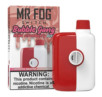 [fog1114c-b] *FED* Mr Fog Switch Disposable Vape Bubble Gang Wild Strawberry Ice 5500 Puffs Box Of 10 (2.0% Classic)