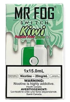 [fog1118c-b] *FED* Mr Fog Switch Disposable Vape Kiwi Passion Fruit Guava Ice 5500 Puffs Box Of 10 (2.0% Classic)