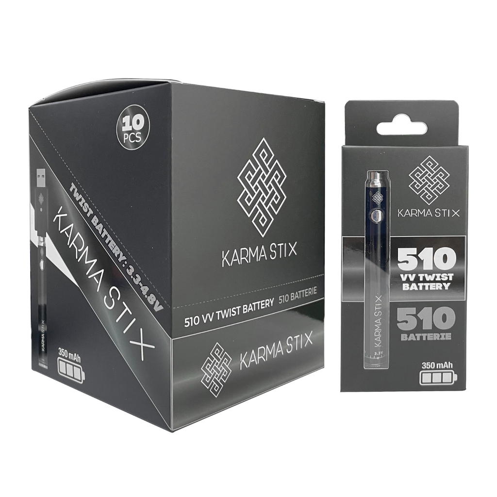 [vap50blk-b] 510 Battery Karma Stick Variable Voltage Box of 10 (Black)