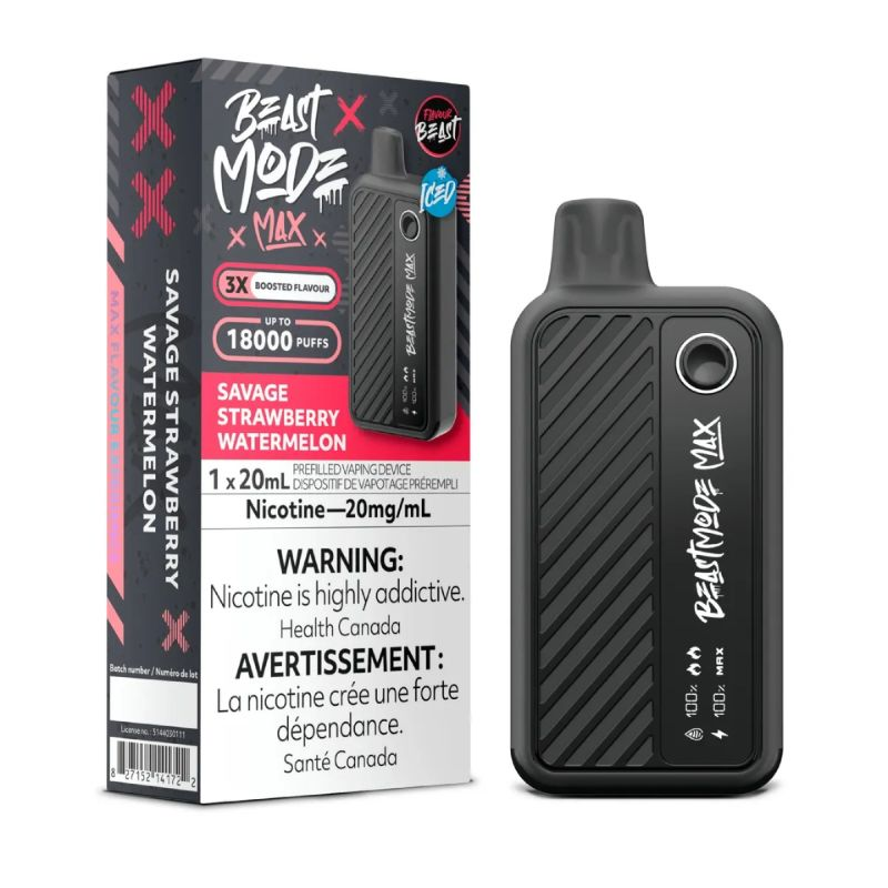 [fvb1729b-ab] *AB* Disposable Vape Flavour Beast Beast Mode Max Savage Strawberry Watermelon Box of 5