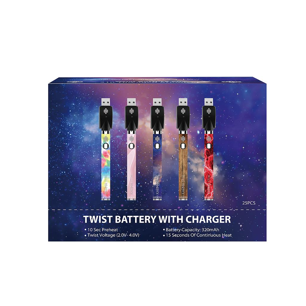 [ycn119b] Cannabis Vaporizer - Battery - Yocan Karma Stix - Display/25 (5 Designs)