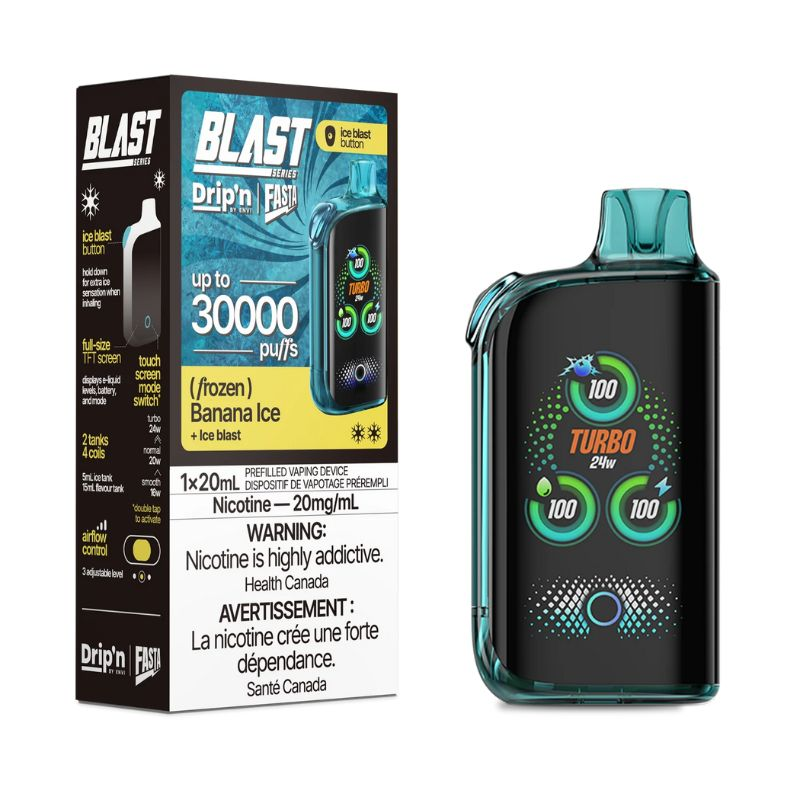 [dpv1401b-fd] *FED* Disposable Vape Drip'n Envi Fasta Blast 30K Banana Ice Box of 5