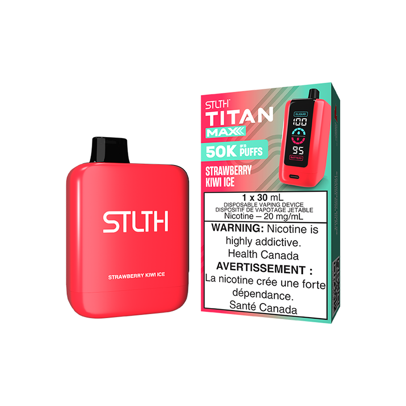 *FED* Disposable Vape STLTH Titan Max 50K Strawberry Kiwi Ice Box of 4