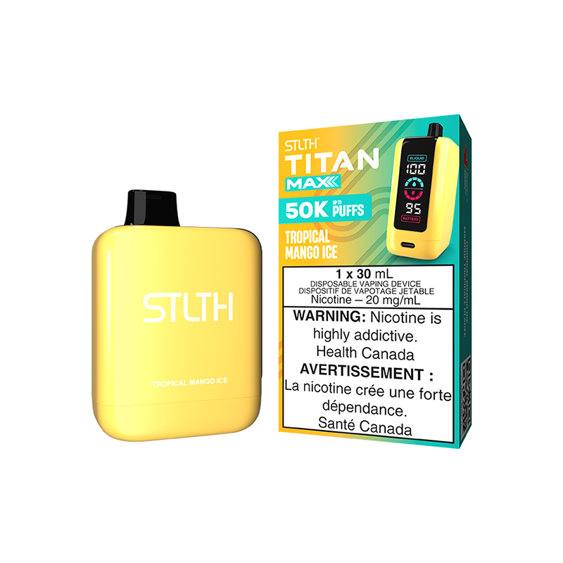 *FED* Disposable Vape STLTH Titan Max 50K Tropical Mango Ice Box of 4