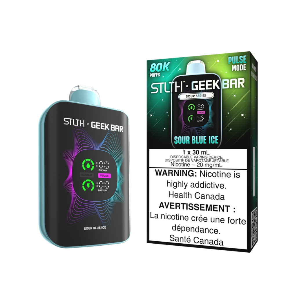 *FED* Disposable Vape STLTH X Geek Bar 80K Pulse Sour Blue Ice Box of 4