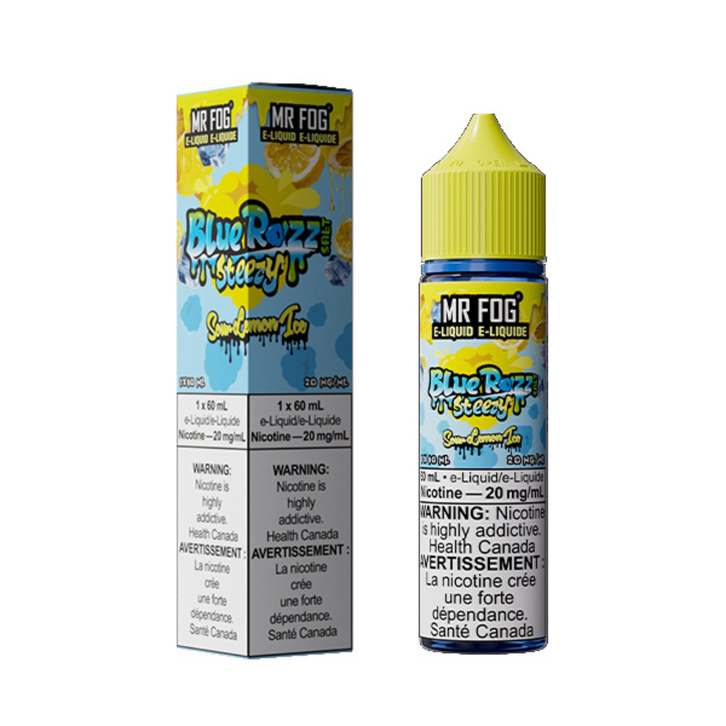 *FED* Nicotine Liquid Mr Fog Blue Razz Steezy Salt 60ml Sour Lemon Ice