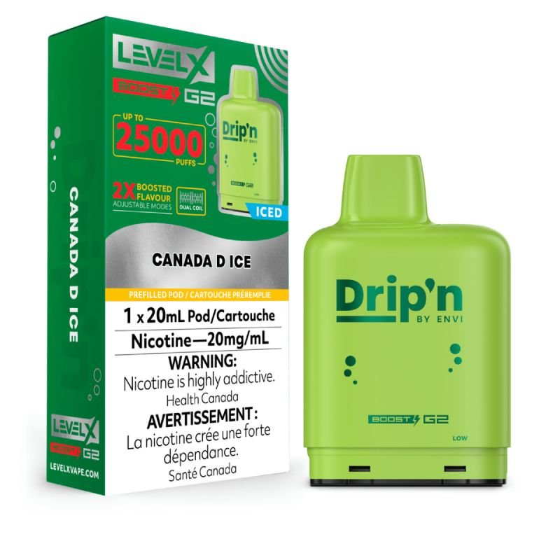 *FED* Nicotine Pod Drip'n Level X Boost G2 Canada D Box of 6