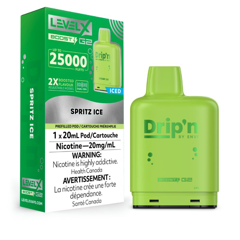 *FED* Nicotine Pod Drip'n Level X Boost G2 Spritz Box of 6