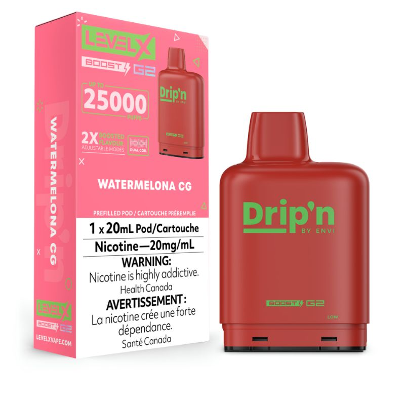 *FED* Nicotine Pod Drip'n Level X Boost G2 Watermelona CG Box of 6