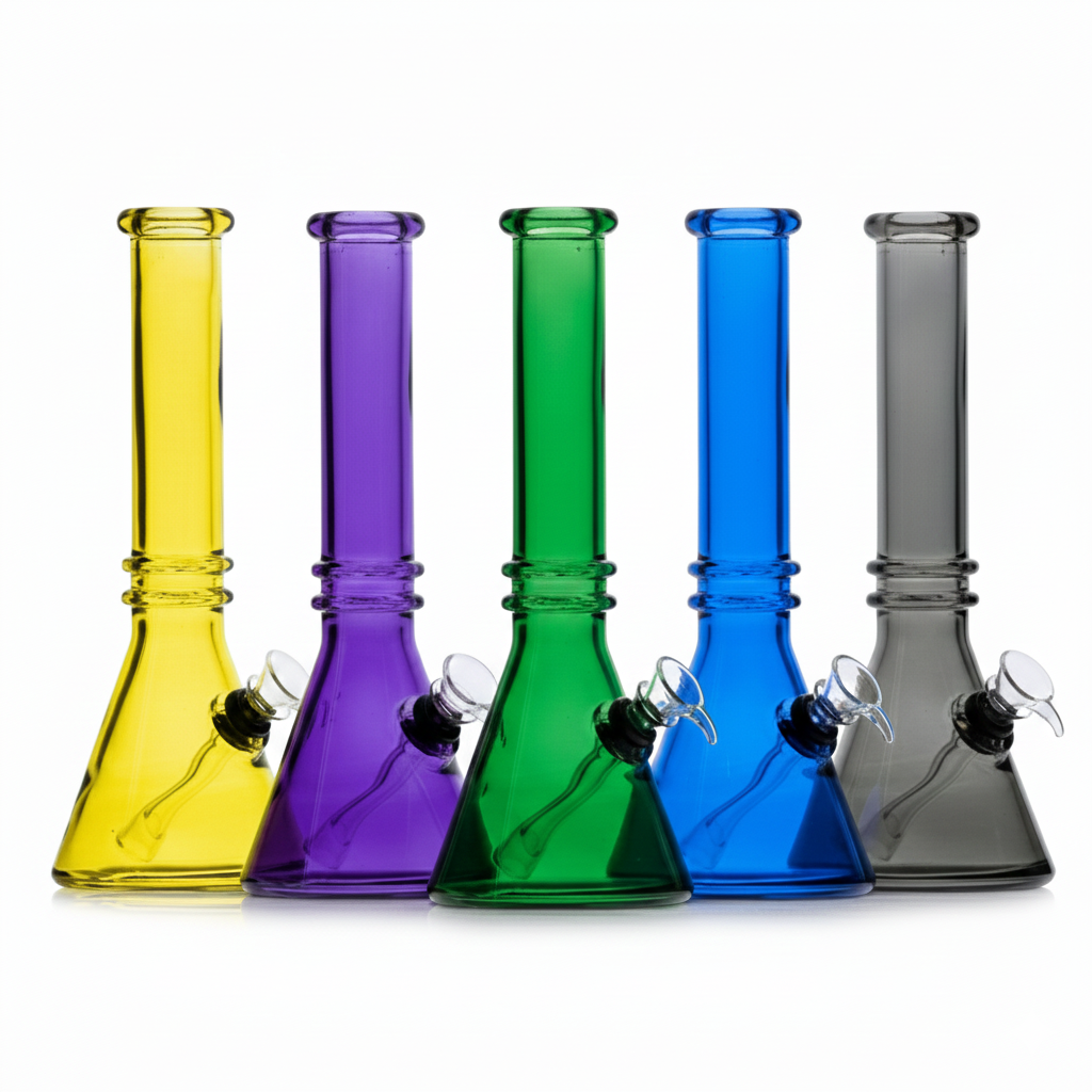 Glass Bong  Double Ring Beaker 10"