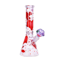 Glass Bong  Pinky Hearts Beaker Glass Water Pipe  10"