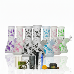 Glass Bong Arsenal Glass 7mm Galactic Drift Beaker 15-in-1 Ultimate Smoke Box  8"