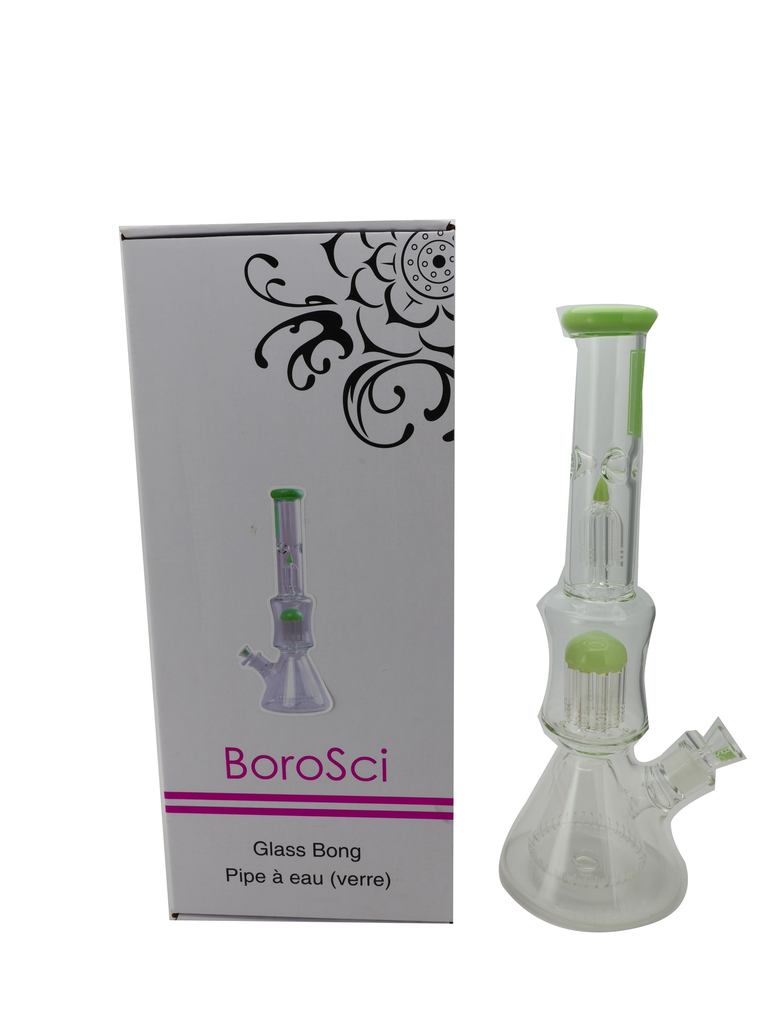 Glass Bong Borosci Pyramic Tree Perk 17" Slyme