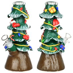 Glass Bong Christmas Tree Beaker Water Pipe 9.75"