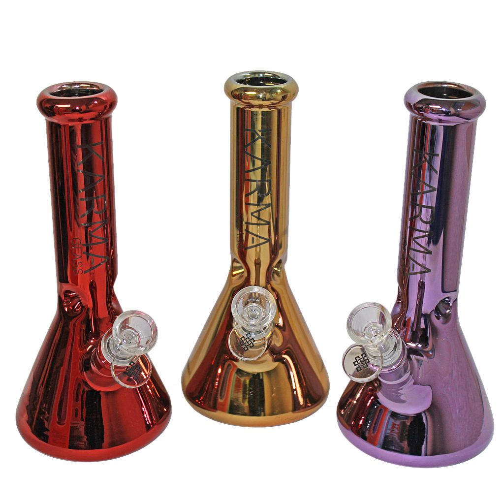 Glass Bong Karma 9" Beaker Metallic