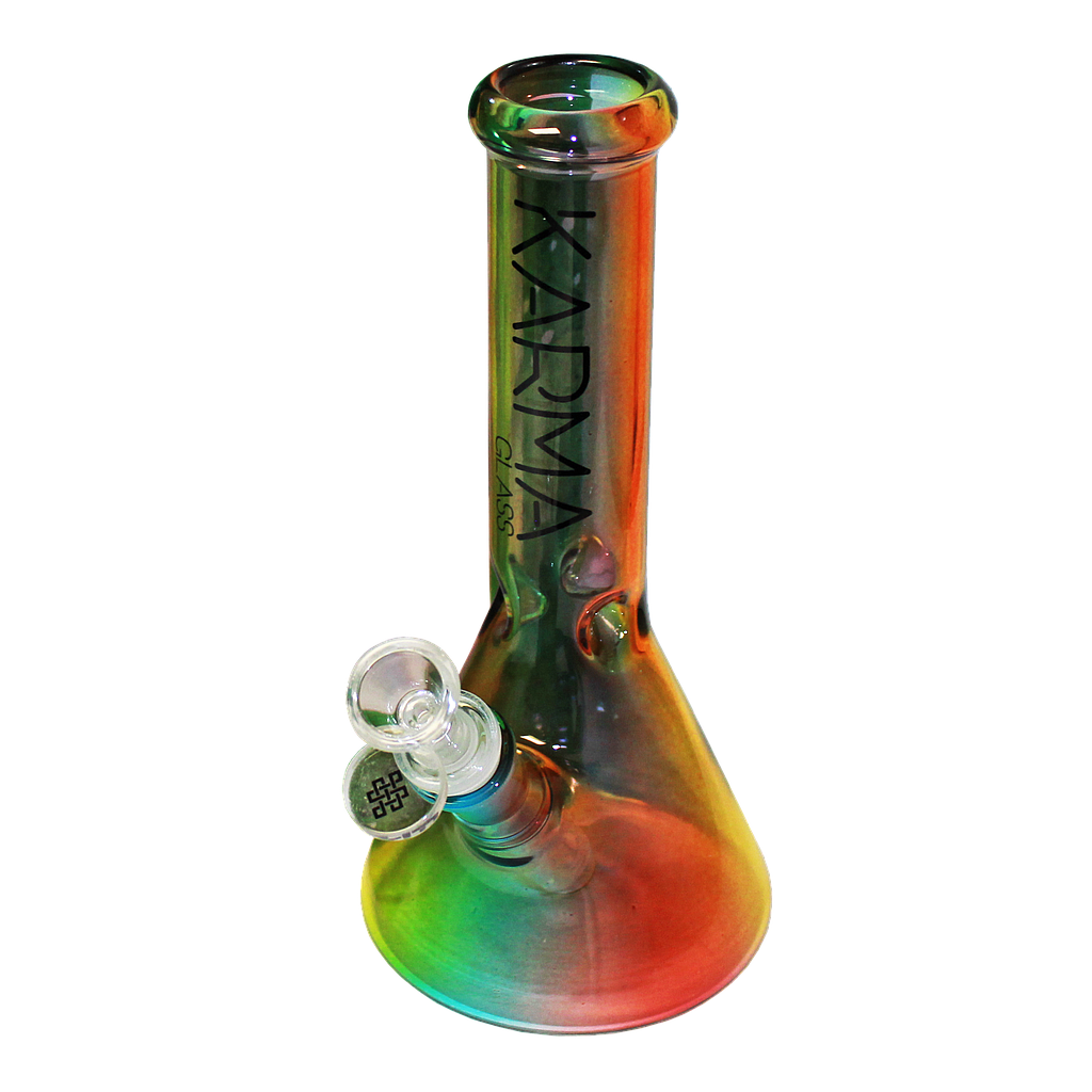 Glass Bong Karma 9" Beaker Toned Rasta