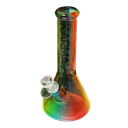 Glass Bong Karma 9" Beaker Toned Rasta