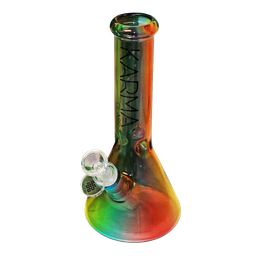 Glass Bong Karma 9" Beaker Toned Rasta