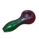 Glass Pipe Karma Metallic Purps & Greens Leaves 4"