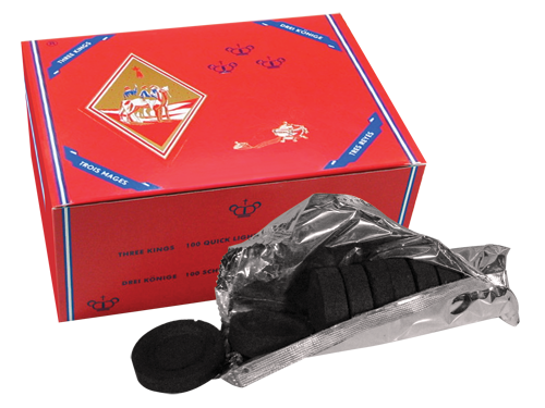 Hookah Accessories - Hookah Charcoals - Three Kings Small - Box/10