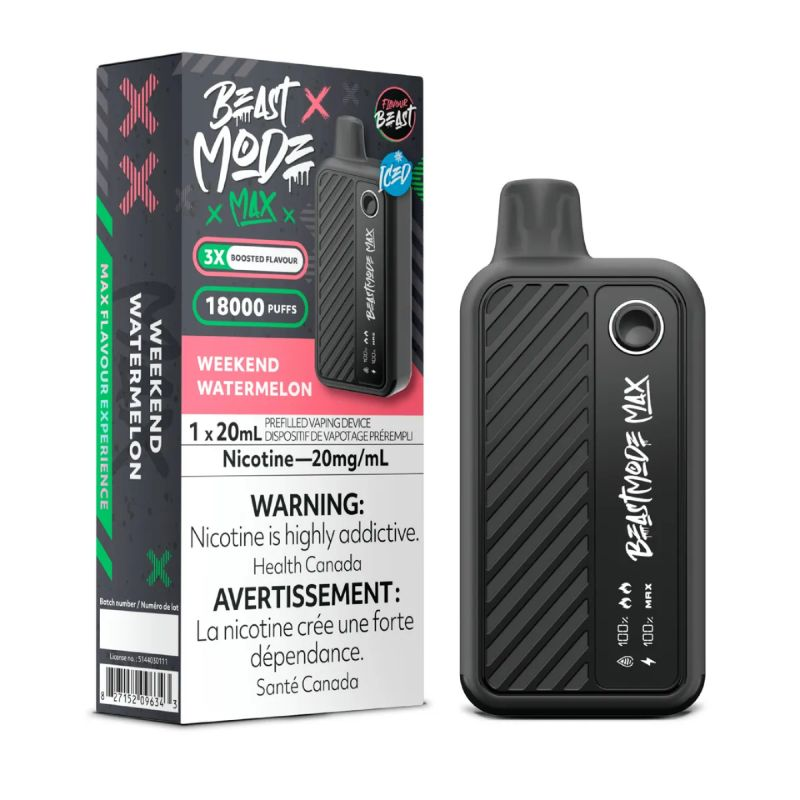 *MB* Disposable Vape Flavour Beast Beast Mode Max Weekend Watermelon Iced Box of 5