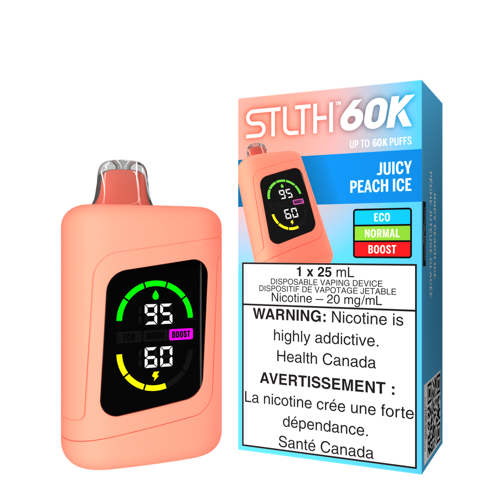 *MB* Disposable Vape STLTH 60K Juicy Peach Ice Box of 4