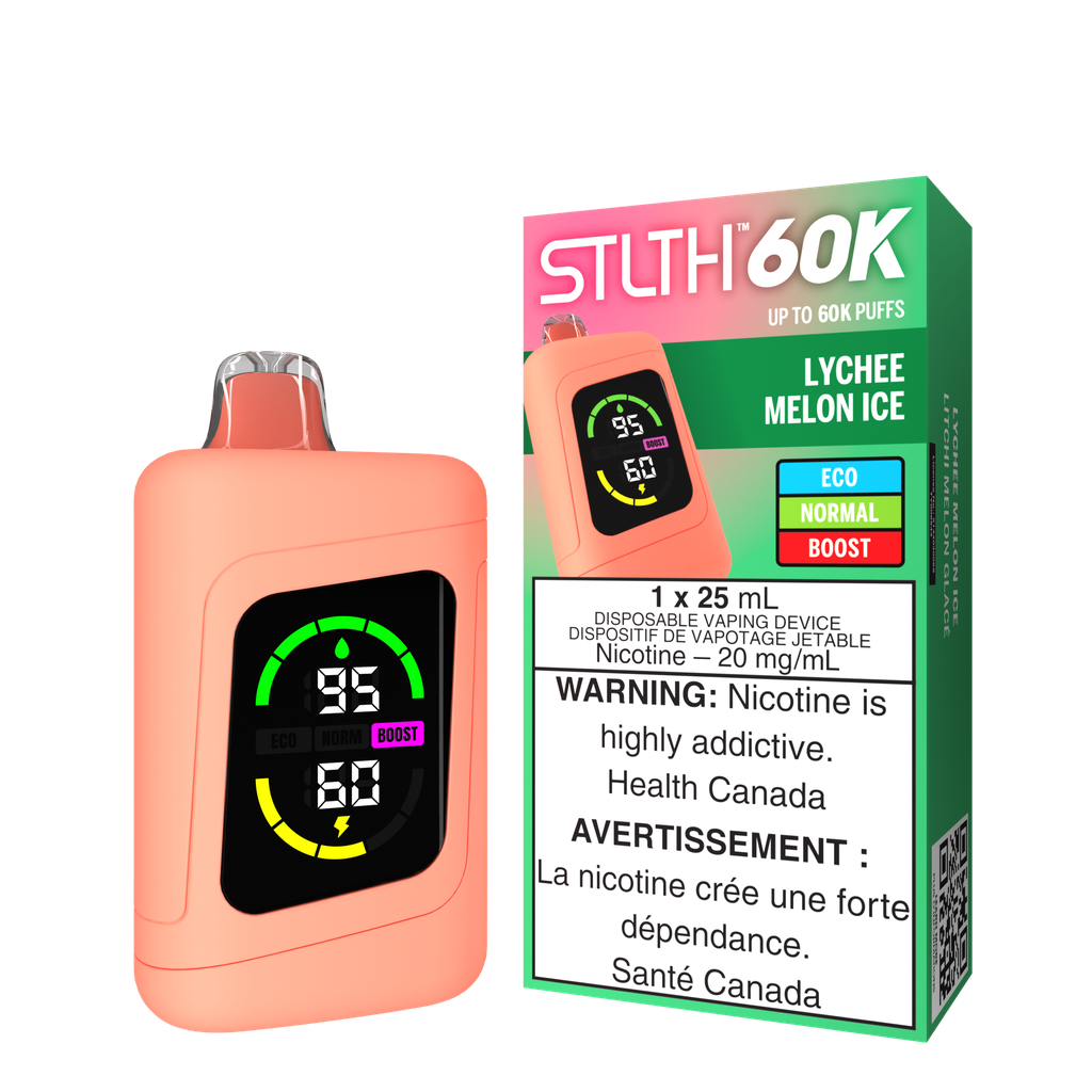 *MB* Disposable Vape STLTH 60K Lychee Melon Ice Box of 4