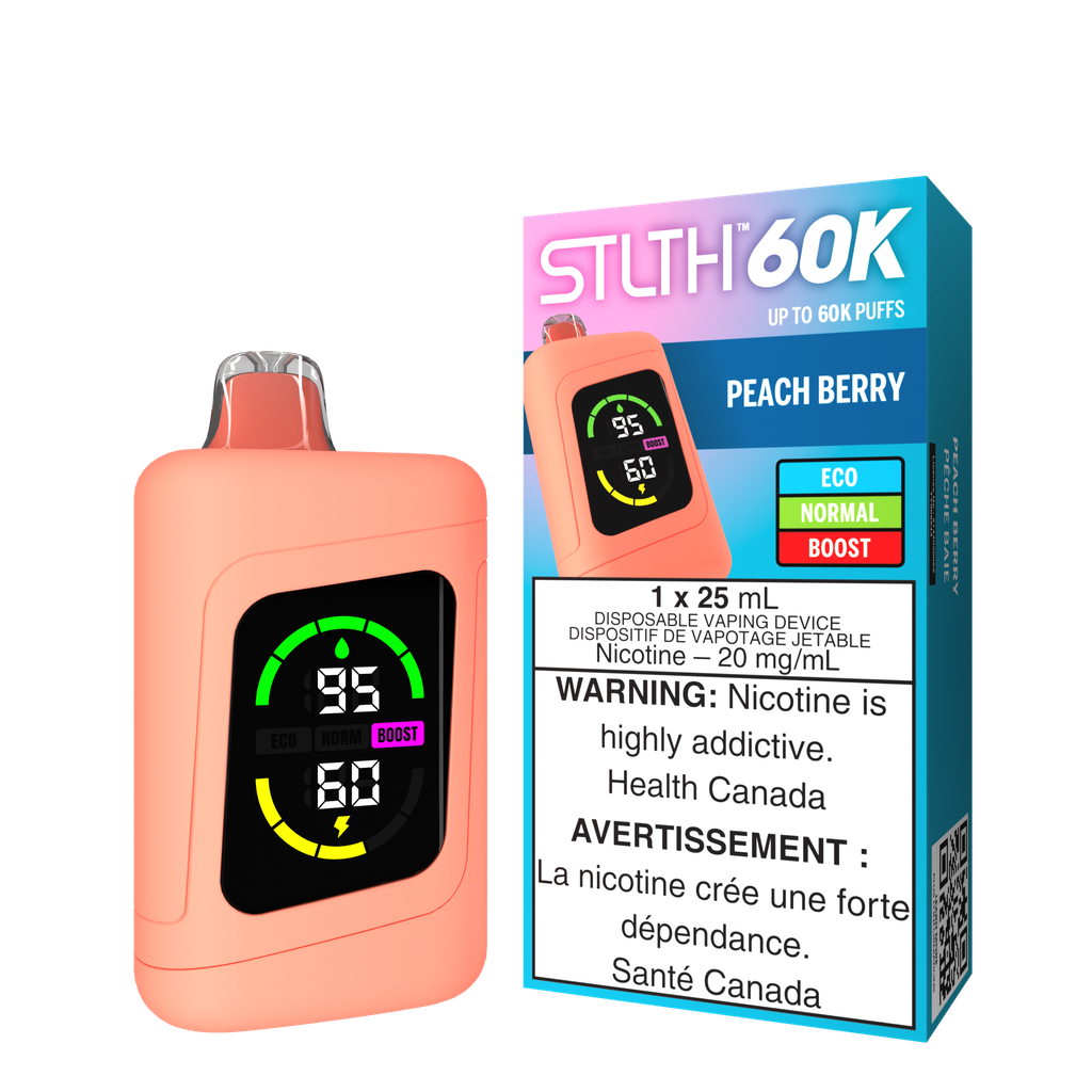 *MB* Disposable Vape STLTH 60K Peach Berry Box of 4