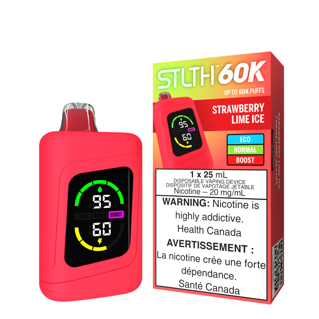 *MB* Disposable Vape STLTH 60K Strawberry Lime Ice Box of 4