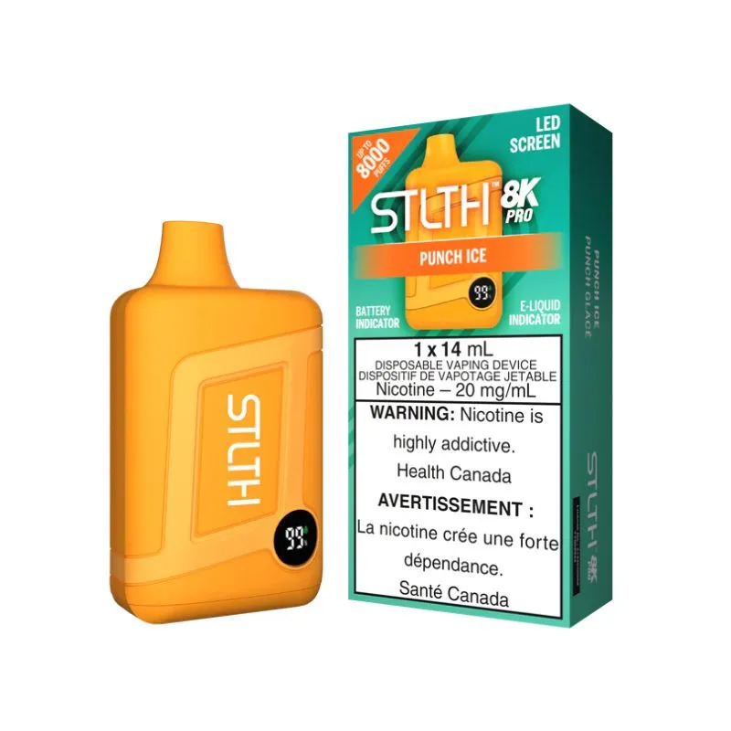 *MB* Disposable Vape STLTH 8K Pro Punch Ice Box of 5