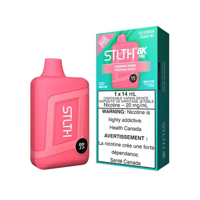 *MB* Disposable Vape STLTH 8K Pro Strawnana Orange Box of 5
