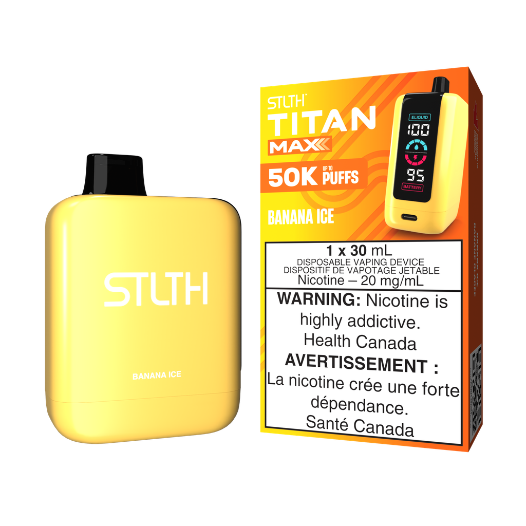 *MB* Disposable Vape STLTH Titan Max 50K Banana Ice Box of 4
