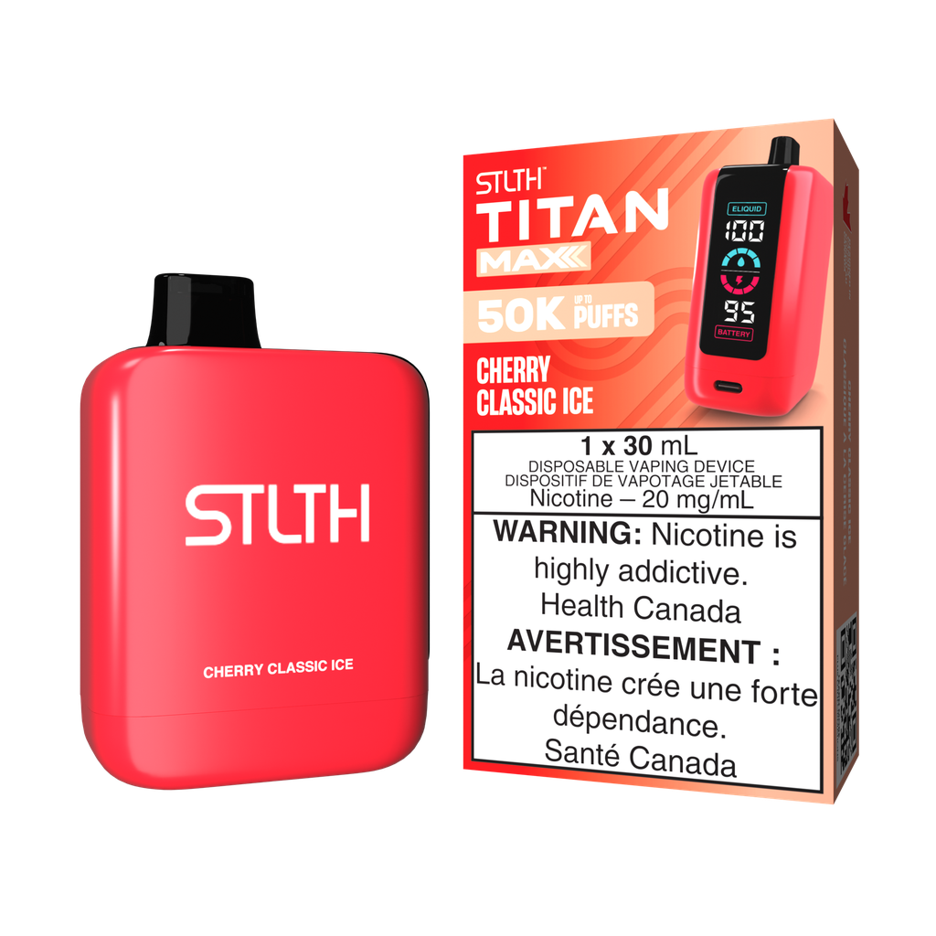 *MB* Disposable Vape STLTH Titan Max 50K Cherry Classic Ice Box of 4