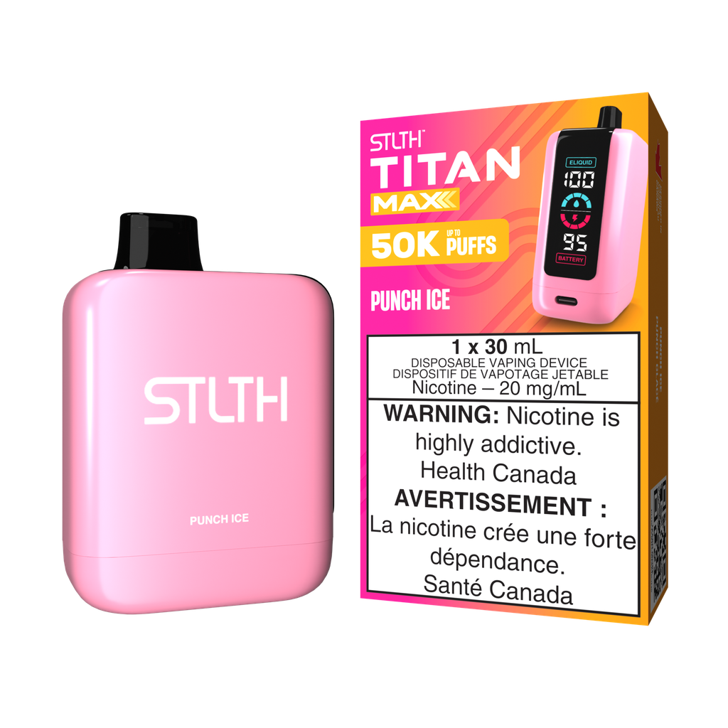 *MB* Disposable Vape STLTH Titan Max 50K Punch Ice Box of 4