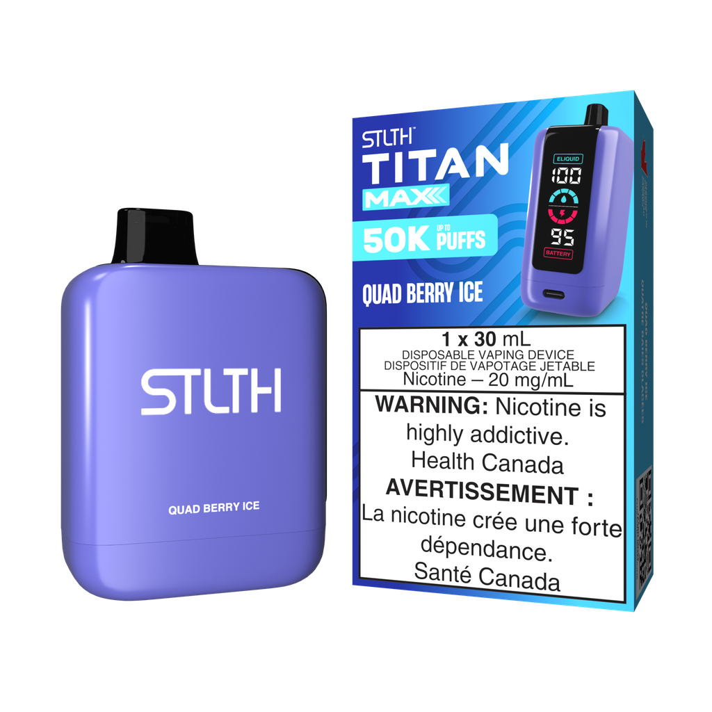*MB* Disposable Vape STLTH Titan Max 50K Quad Berry Ice Box of 4