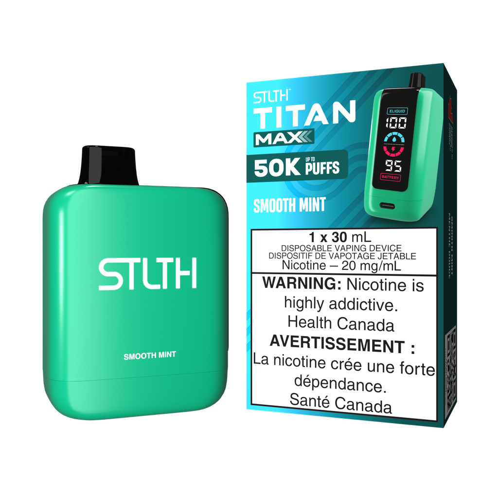 *MB* Disposable Vape STLTH Titan Max 50K Smooth Mint Box of 4