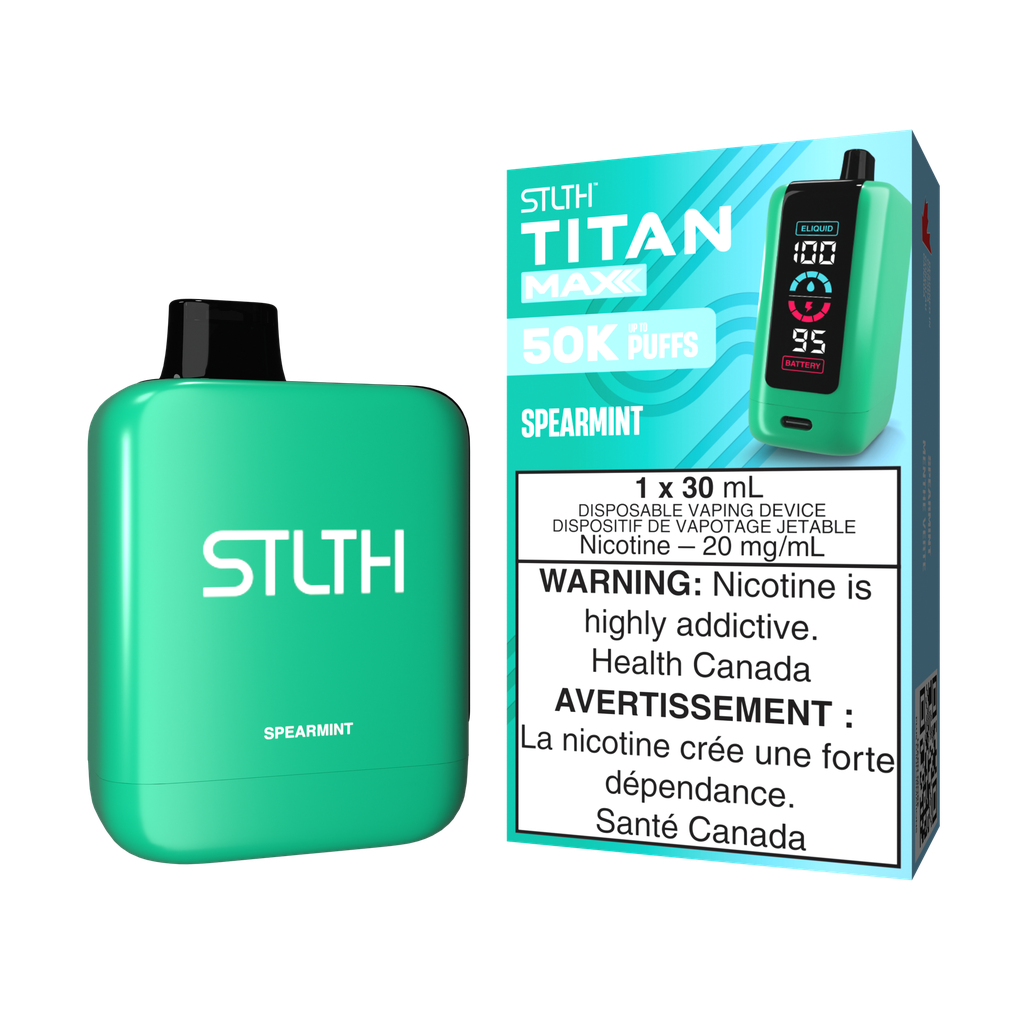*MB* Disposable Vape STLTH Titan Max 50K Spearmint Box of 4
