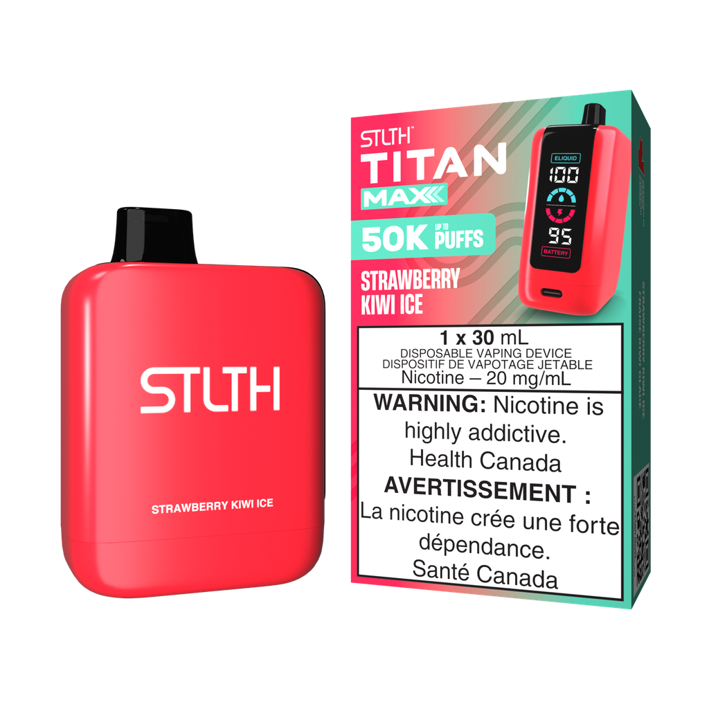 *MB* Disposable Vape STLTH Titan Max 50K Strawberry Kiwi Ice Box of 4