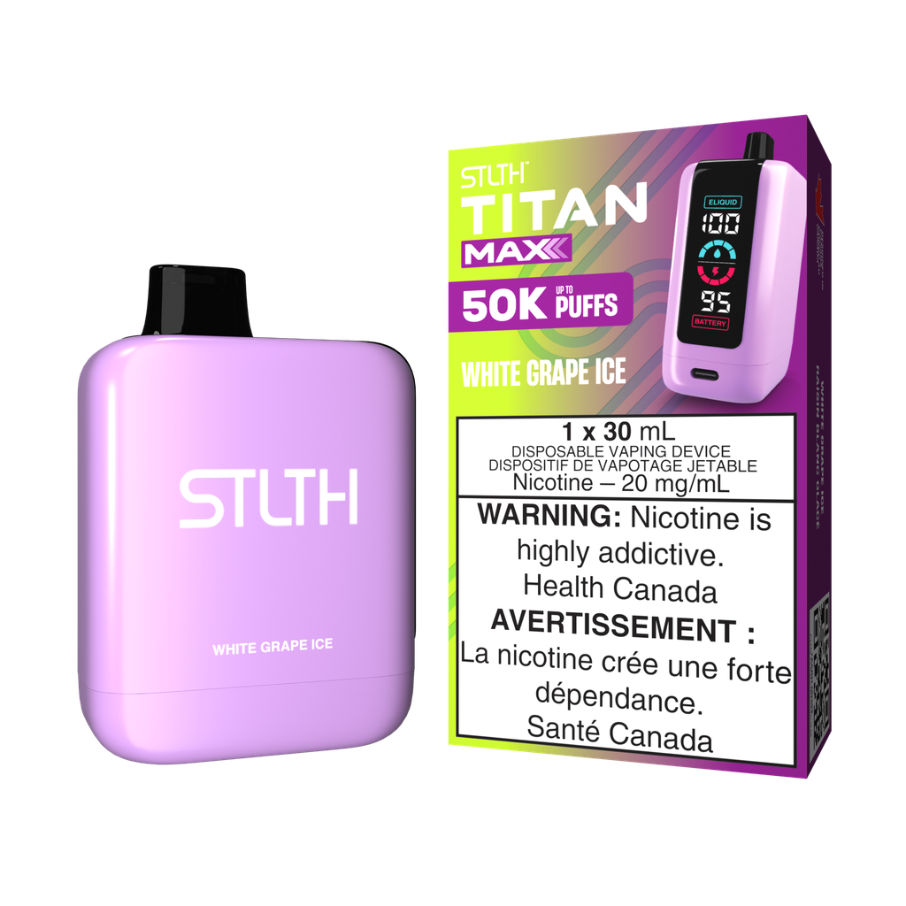 *MB* Disposable Vape STLTH Titan Max 50K White Grape Ice Box of 4