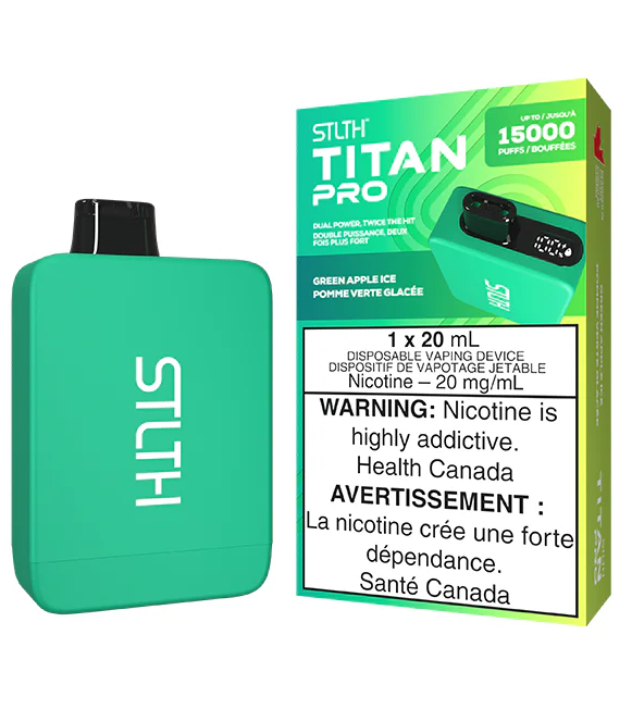 *MB* Disposable Vape STLTH Titan Pro Green Apple Ice Box of 5
