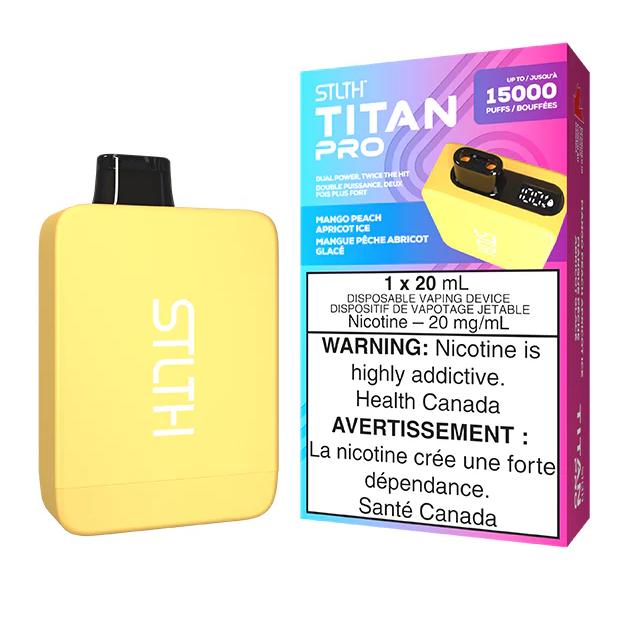 *MB* Disposable Vape STLTH Titan Pro Mango Peach Apricot Ice Box of 5